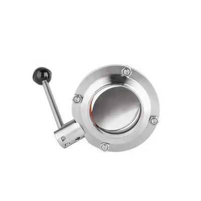 Food Grade Sanitary Stainless Steel Butt-Weld Butterfly Valve with Welding Connection