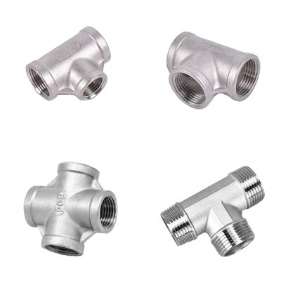 Stainless Steel T-Shaped Pipe Fitting with 3/4" NPT Female Thread and Equal Head Code