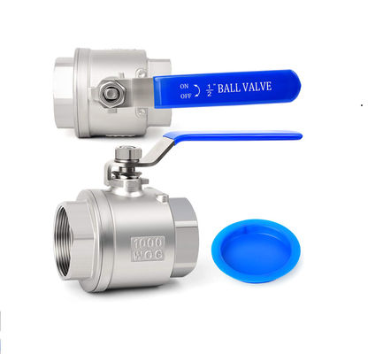 304 Stainless Steel 1/2 Inch FNPT Heavy Duty Full Port Ball Valve with Blue Handles