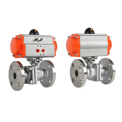 Standard Stainless Steel Pneumatic Actuated Flanged Ball Valve with Flange Connection