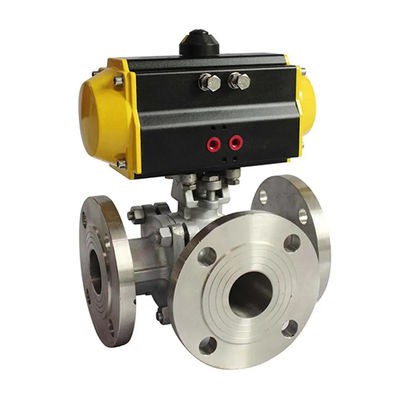Standard Stainless Steel Pneumatic Actuated Flanged Ball Valve with Flange Connection