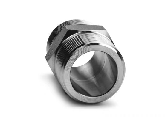 WZ Stainless Steel High Pressure Hex Nipple BSP NPT Equal Male Thread Pipe Fitting