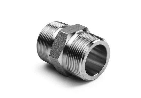 WZ Stainless Steel High Pressure Hex Nipple BSP NPT Equal Male Thread Pipe Fitting