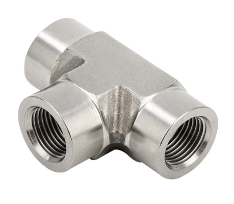 Stainless Steel 301 T-fitting 3 Ways Connector 1/8" NPT Female x 1/8" NPT Female x 1/8" NPT Female