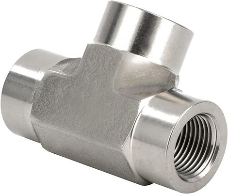 Stainless Steel 301 T-fitting 3 Ways Connector 1/8" NPT Female x 1/8" NPT Female x 1/8" NPT Female