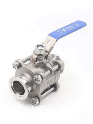 Sanitary Stainless Steel 304 Three-Piece Quick Clamp Ball Valve for Manual Operation