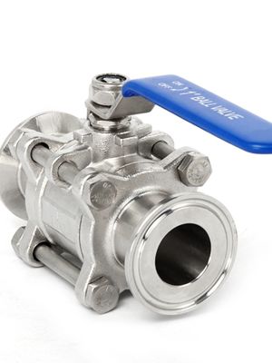 Sanitary Stainless Steel 304 Three-Piece Quick Clamp Ball Valve for Manual Operation