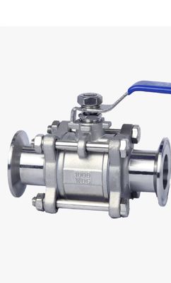 Sanitary Stainless Steel 304 Three-Piece Quick Clamp Ball Valve for Manual Operation