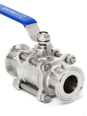 Sanitary Stainless Steel 304 Three-Piece Quick Clamp Ball Valve for Manual Operation