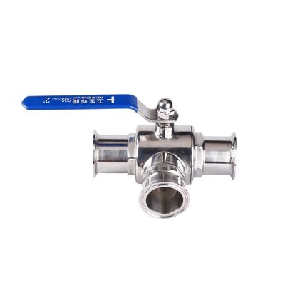 Sanitary Stainless Steel 304 316 316L Tri Clamp 3-Way Sanitary Ball Valve Type T Type L