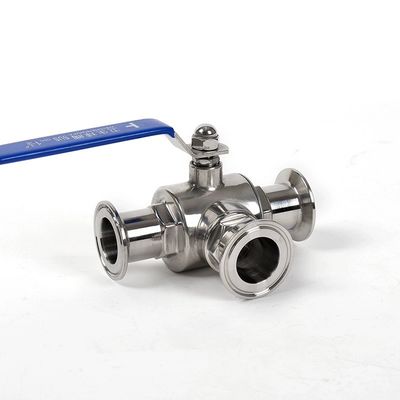 Sanitary Stainless Steel 304 316 316L Tri Clamp 3-Way Sanitary Ball Valve Type T Type L