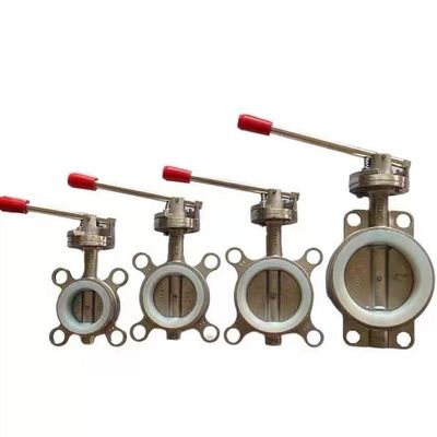 Stainless Steel 304 316 Silver Wafer Type Butterfly Valve With Threaded Connection