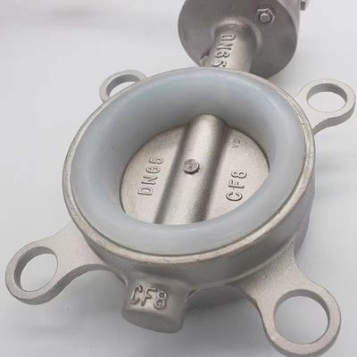 Stainless Steel 304 316 Silver Wafer Type Butterfly Valve With Threaded Connection