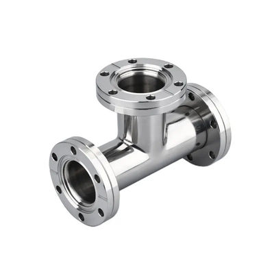 Stainless Steel 301/304/316 KF Equal Tee Connect Flange Vacuum Fitting with OEM Support