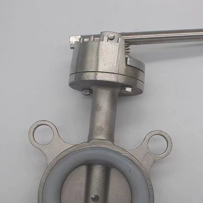 Stainless Steel 304 316 Silver Wafer Type Butterfly Valve With Threaded Connection