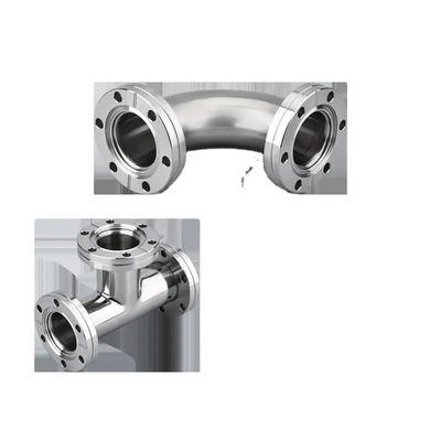 Stainless Steel 301/304/316 KF Equal Tee Connect Flange Vacuum Fitting with OEM Support
