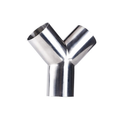 Sanitary Stainless Steel Y Type 3 Way Tee Connector with Tri-Clamp Welding Connection