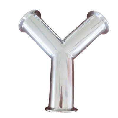 Sanitary Stainless Steel Y Type 3 Way Tee Connector with Tri-Clamp Welding Connection