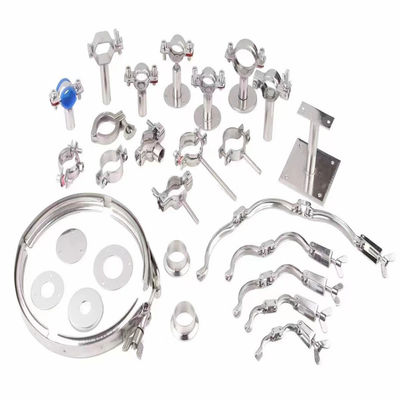 Adjustable Silver Stainless Steel 304 Pipe Holder with Thread/Clamp/Weld Connection