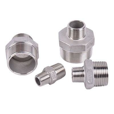 Male Hexagonal Nipple Fitting Silver Sanitary Stainless Steel 201 304 316 Thread Pipe