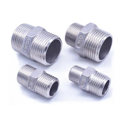 Male Hexagonal Nipple Fitting Silver Sanitary Stainless Steel 201 304 316 Thread Pipe
