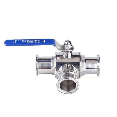 Sanitary SS304/SS316L Tri Clamp Ball Valve with 3 Way Function and in 1/2'' 6'' Sizes