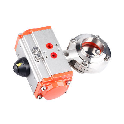 Food Grade Sanitary Stainless Steel 304/316l Pneumatic Actuated Welded Butterfly Valve High Temperature 2/3 inch