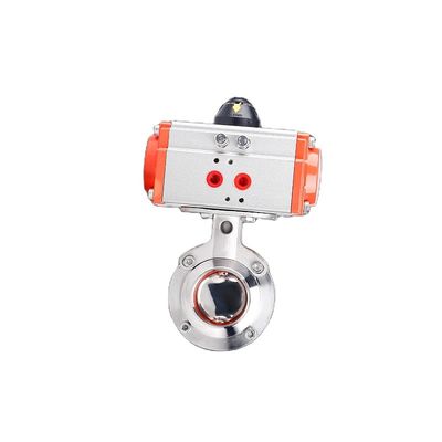 Food Grade Sanitary Stainless Steel 304/316l Pneumatic Actuated Welded Butterfly Valve High Temperature 2/3 inch