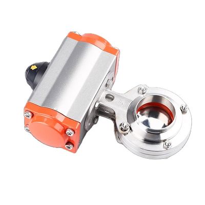 Food Grade Sanitary Stainless Steel 304/316l Pneumatic Actuated Welded Butterfly Valve High Temperature 2/3 inch