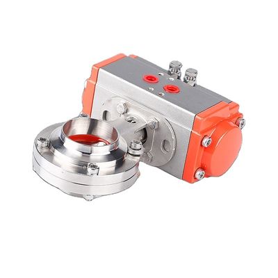 Food Grade Sanitary Stainless Steel 304/316l Pneumatic Actuated Welded Butterfly Valve High Temperature 2/3 inch