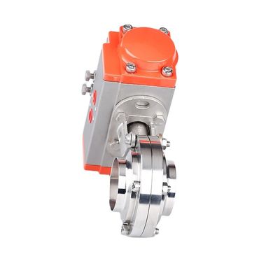 Food Grade Sanitary Stainless Steel 304/316l Pneumatic Actuated Welded Butterfly Valve High Temperature 2/3 inch