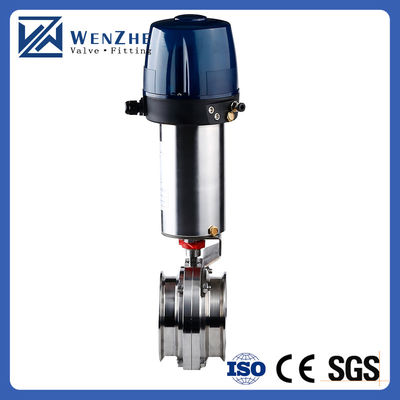 Sanitary Stainless Steel Pneumatic Tri-Clamp Butterfly Valve with Top Control Device