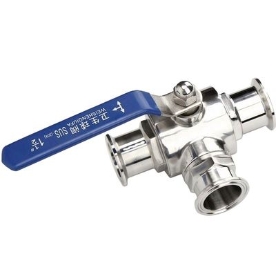 Normal Temperature Media Sanitary Stainless Steel 304 316L Tri Clamp Tee 3 Way Ball Valve