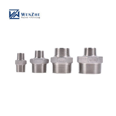 304/316L Stainless Steel BSP/NPT Male Thread Hexagonal Nipple for Water Media 1/4''-4.0