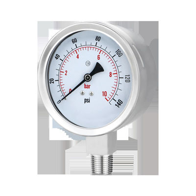Thread Connection WZ 100mm 304SS Stainless Steel Pressure Gauge Cylindrical Head Code