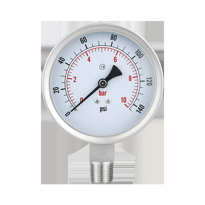 Thread Connection WZ 100mm 304SS Stainless Steel Pressure Gauge Cylindrical Head Code
