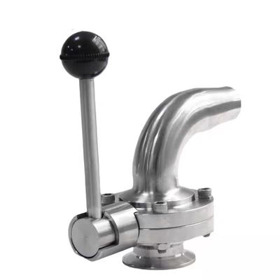 304 316 Stainless Steel Sanitary Side Elbow Quick Butterfly Valve with Manual Welding