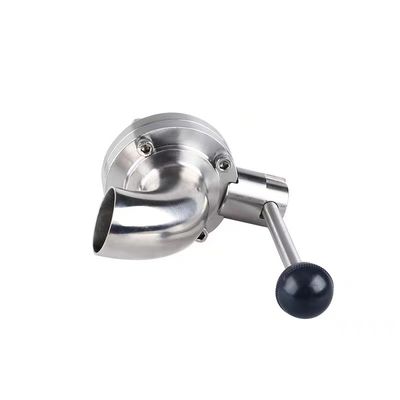 304 316 Stainless Steel Sanitary Side Elbow Quick Butterfly Valve with Manual Welding