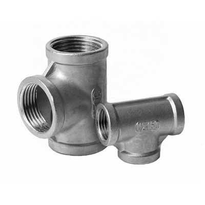 Stainless Steel 201 304 316 TEE Internal BSPT BSP Thread Equal Diameter Pipe Fittings
