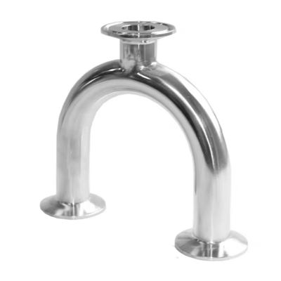 SS304/316L Polished U Type Clamped Tee for Sanitary Pipe Connections in Dairy Industry