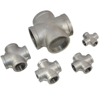 Stainless Steel 304 201 316 Pipe Fitting Female Thread Cross 4 Way Cross NPT BSPT BSPP Casting
