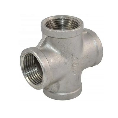 Stainless Steel 304 201 316 Pipe Fitting Female Thread Cross 4 Way Cross NPT BSPT BSPP Casting