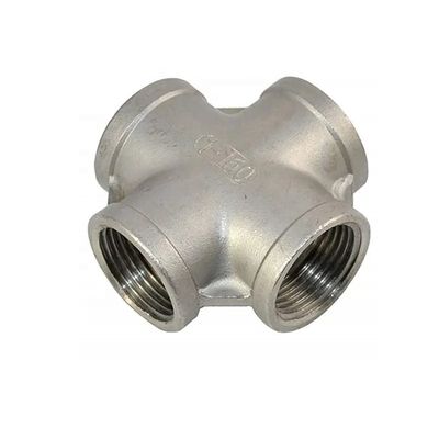 Stainless Steel 304 201 316 Pipe Fitting Female Thread Cross 4 Way Cross NPT BSPT BSPP Casting