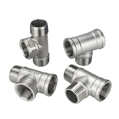 Sanitary Stainless Steel 3 Way Male Threaded Tee Pipe Fittings with Casting SS304