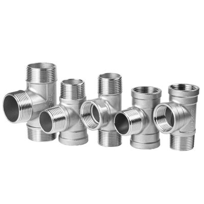 Sanitary Stainless Steel 3 Way Male Threaded Tee Pipe Fittings with Casting SS304
