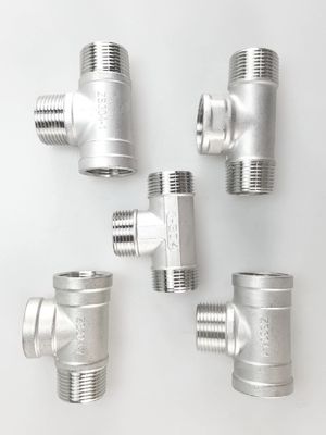Sanitary Stainless Steel 3 Way Male Threaded Tee Pipe Fittings with Casting SS304