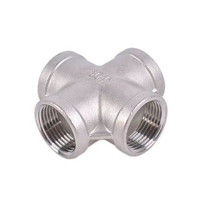 Cylindrical Head Code 201 304 316 Four Way Equal Male And Female Threaded Cross NPT BSP