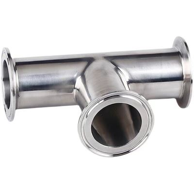 Matt Finish Sanitary Stainless Steel Equal Tee 3-way Pipe Fittings for Pharmaceutical