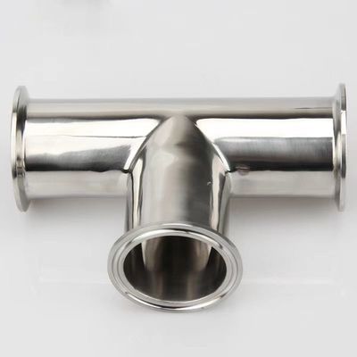 Matt Finish Sanitary Stainless Steel Equal Tee 3-way Pipe Fittings for Pharmaceutical
