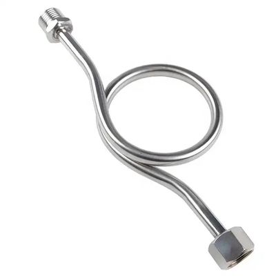 SS304 316 316L Round Ring 6000 PSI 1/2 NPT BSPT Swivel Pressure Gauge Snubber Syphon Tube